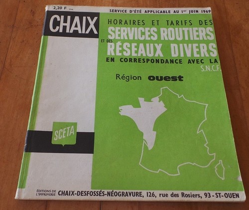 Rare sncf chaix region - sncf,