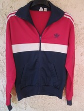 Veste ADIDAS FLUSH vintage bordeaux marine Ventex France jacket jacke 80's 180 L