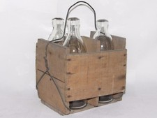 10D9 RARISSIME ET ANCIEN CASIER PORTE BIBERONS PYREX BÉBÉ ENFANT AVEC 3 BIBERONS