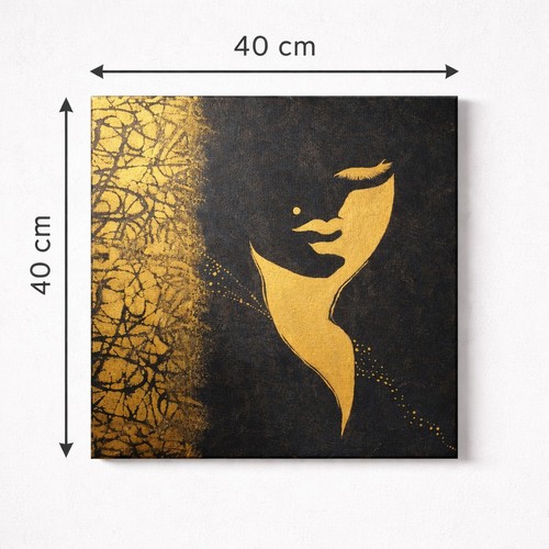 Tableau femme noir or - et,