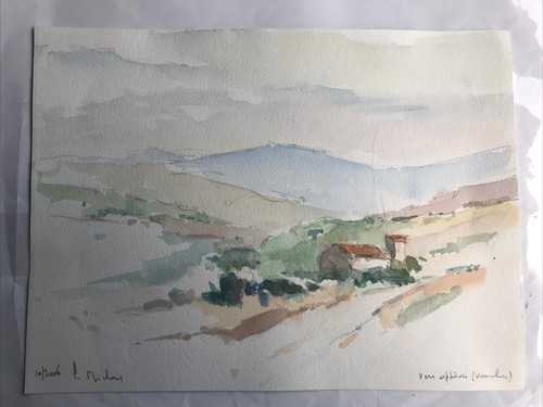 Aquarelle oppède - aquarelle, vaucluse)