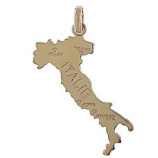 Pendentif carte Italie Plaqué