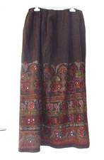 Jupe longue marron/kaki avec