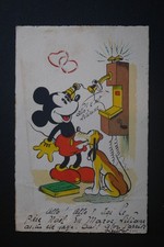 RARE CARTE 30/40   MICKEY WALT DISNEY . BE . SEPHERIADES / TINTIN .  DEBOUT  TEL