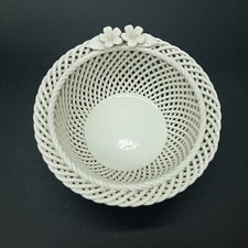 Corbeille Céramique Tressée Blanche Porcelaine Tressée Fleur DLG Émile Tessier