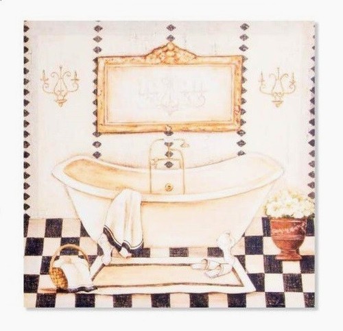 Cadre toile tableau baignoire - toile,