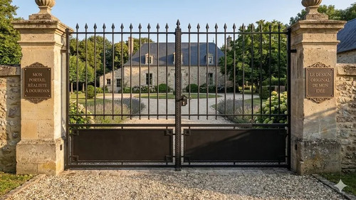 Portail coulissant acier fer - coulissant,