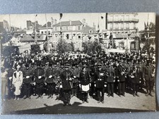 cpa photo fanfare chasseurs BCA ou BCP Cor de Chasse cantinière? années 1930