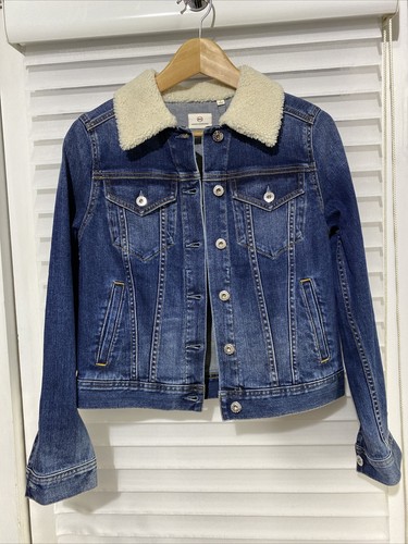 Denim jacket with sherpa - denim,