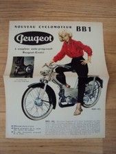 ANCIEN PROSPECTUS PIN UP - PUBLICITÉ PEUGEOT BB1 ET BB2L - 1957