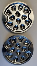 Lot de 2 assiettes rondes en inox "SANRIVAL" pour 12 Escargots - Made in France