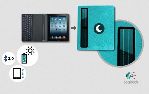 Logitech solar keyboard - solar, folio