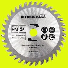 1X Mini Scie Circulaire HM Lame En Bois 85X10Mm Pour Powerplus / Germania NEU