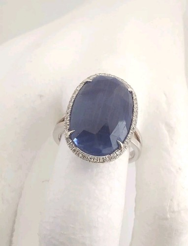 Bague saphir diamants 18 - saphir, or