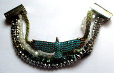 Bracelet  Hipanema multi rangs aigle émail turquoise unique bijou 5382