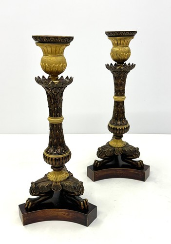 Paire bougeoirs bronze - paire,