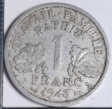 1 franc Bazor 1943 légère