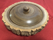 Ancienne boîte à bûches couvercle récipient artisanat japonais bois marron