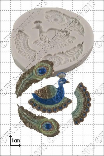 Moule silicone filigranes paon - silicone,