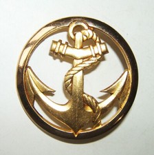 INSIGNE DE BERET TROUPES COLONIALES ET DE MARINE - Fbt Non marquée EMBOUTI