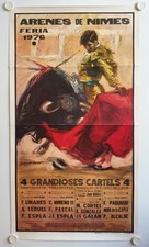 Affiche Corrida ARENES de NIMES Féria 1976 - 4 Grandioses Cartels - 53x97