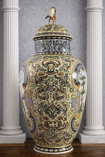 Grand vase couvert en faïence
