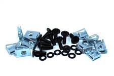 10x m5 X 16mm Noir Aluminium Anodisé Moto Tête de fourche Boulons & Acier Clips
