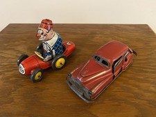 Lot Joustra Tôle Lithographiée Bimbo Et Auto Miracle Fonctionnent Jouet Ancien