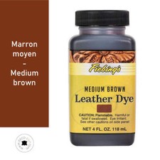 Teinture pour cuir FIEBING'S Leather dye - MARRON MOYEN / MEDIUM BROWN