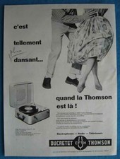 Publicité Papier - Électrophone Ducretet-Thomson De 1958