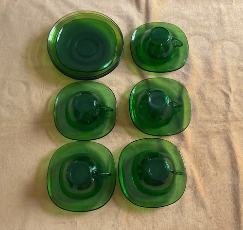 Lot vereco vert tasses à - 5,