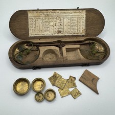Boîte de changeur Fin XVIII ème  Balance, Trébuchet Monétaire, poids or, argent
