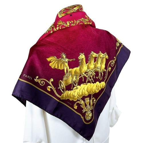 Foulard vintage soie hermes - vintage,