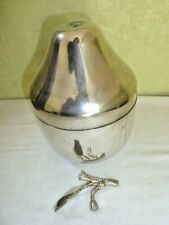 Seau Bac à Glaçons Métal Argenté Forme Poire Années 70 Vintage