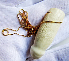 Impressionnante dent (molaire) de crocodile amazonien - argent bain d'or - au...