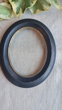 ANCIEN CADRE OVALE NAPOLEON III BOIS NOIRCI CONTOUR LAITON