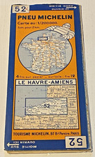 Carte MICHELIN N° 52 - Le Havre Amiens - 1935 - Bel Etat.