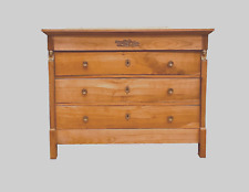 commode empire retour d'Egypte en merisier massif plateau bois . XIX siècle .