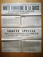 ARRETE D'OUVERTURE NATIONALE  DE LA CHASSE AU GIBIER D'EAU CAMPAGNE 1957-1958