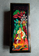 BOITE laquée RUSSE peinture miniature ART de PALEKH couple MARIAGE signée