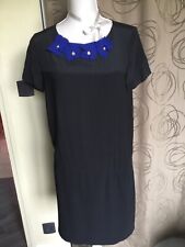 MAGNIFIQUE ROBE MAJE NOIRE T 1 MODELE RÉA FLEURS BLEU SOIE