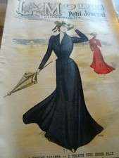 ANCIENNE REVUE LA MODE DU PETIT JOURNAL AVEC PATRON PELERINE CAPUCHON N°37 1901