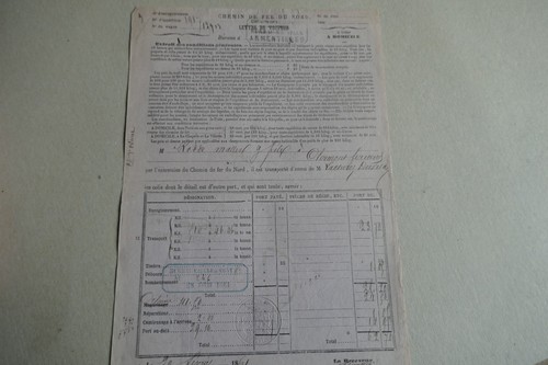 1861 facture roulage - facture, lettre