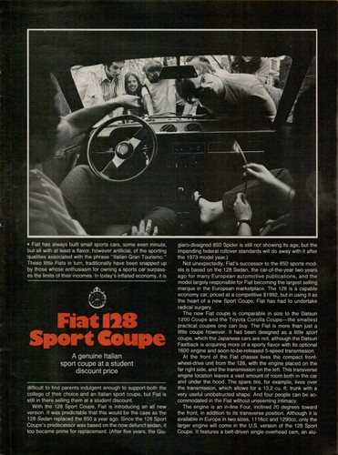1972 fiat 128 sport coupe - 128, 4
