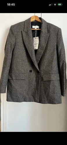 Zara blazer femme - s, gris/noir
