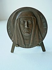 Médaille Sainte Anne Anie Mouroux signée poinçon bronze Monnaie de Paris corne