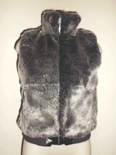 BODYWARMER FILLE EN FOURURE GRIS ARGENT TAILLE 146/152 11/12 AN 2 POCHES TIRETTE