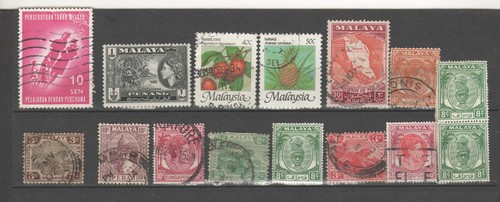 Malaisie lot 15 timbres - malaisie, :