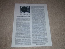 Garrard Zero 100 Platine Review, 1971,1 Page, Complet Test