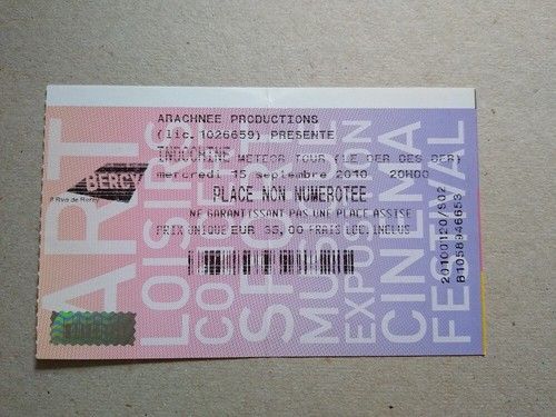 Indochine ticket stub - indochine,
